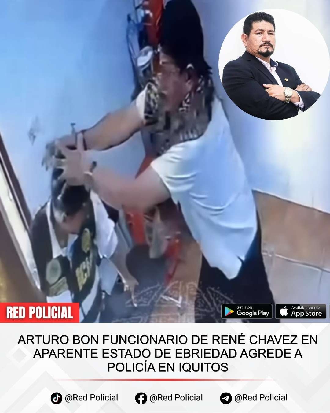 Imagen: Alfredo Arturo Bon Blas, detenido en aparente estado de ebriedad.
 