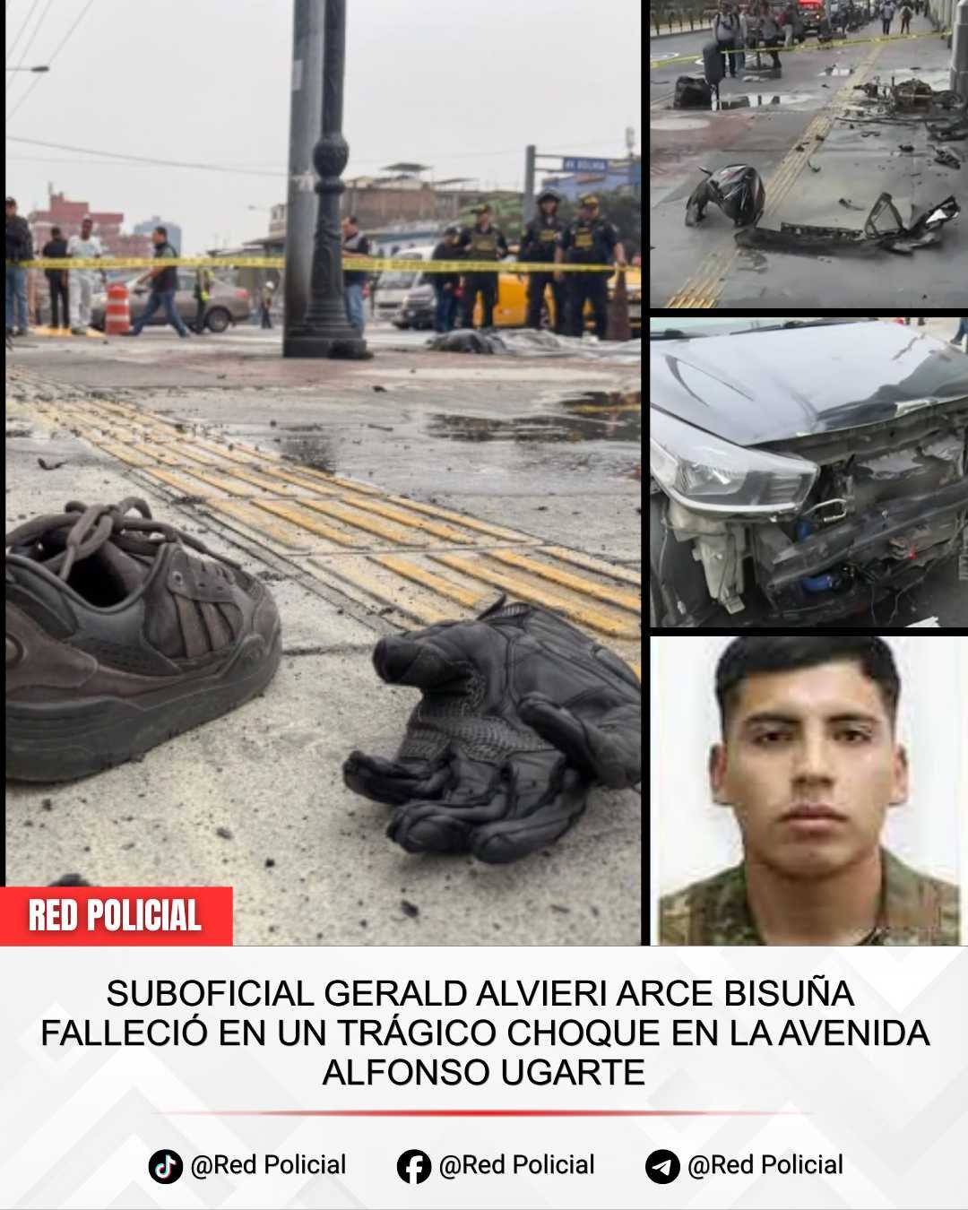 Imagen: Suboficial Gerald Alvieri Arce Bisuña falleció en un fatal accidente en la avenida Alfonso Ugarte 