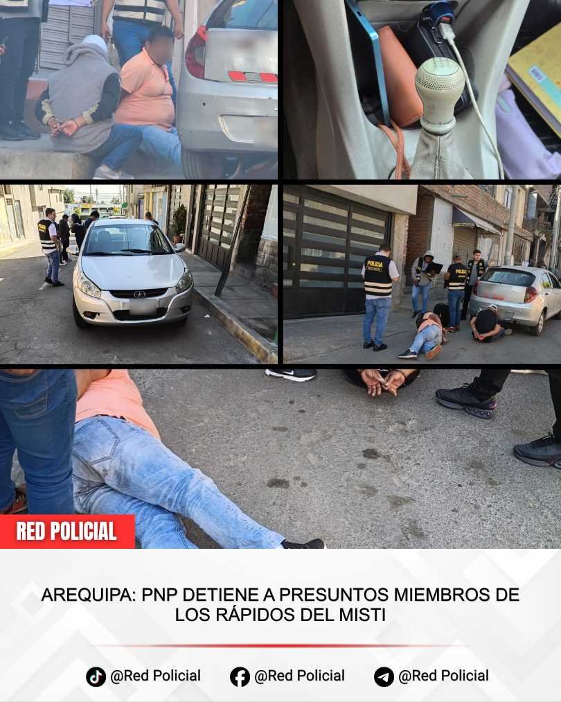 Imagen: Arequipa: PNP detiene a presuntos miembros de Los Rápidos del Misti 