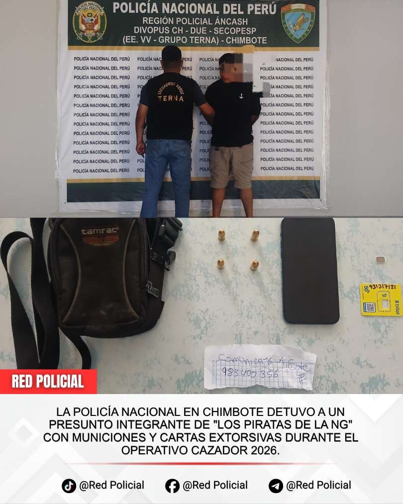 Imagen: Chimbote: Capturan a presunto integrante de "Los Piratas de la NG" 