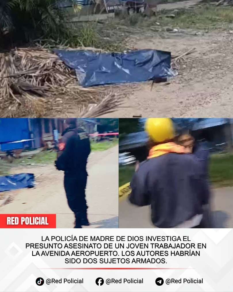 Imagen: La Policía de Madre de Dios investiga el presunto asesinato de un joven trabajador en la avenida Aeropuerto. Los autores habrían sido dos sujetos armados. 