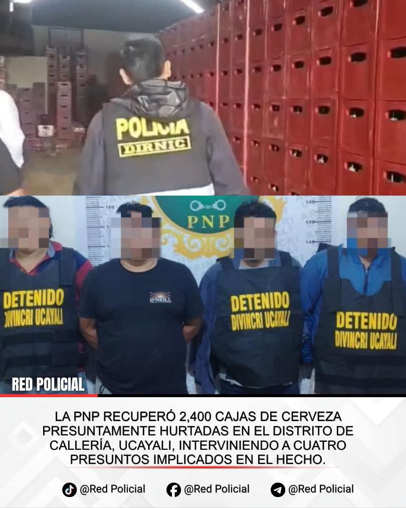 Imagen: PNP desarticula a "Los Cerveceros de San Juan" en Ucayali 