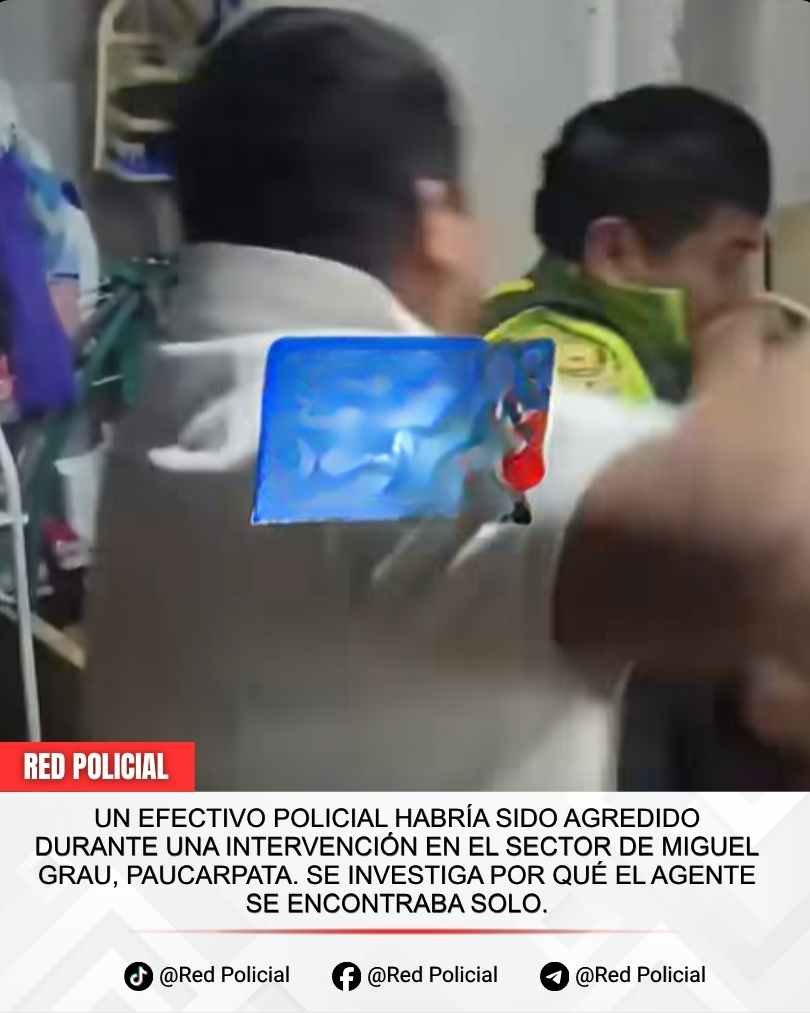 Imagen: Un efectivo policial habría sido agredido durante una intervención en el sector de Miguel Grau, Paucarpata. Se investiga por qué el agente se encontraba solo. 