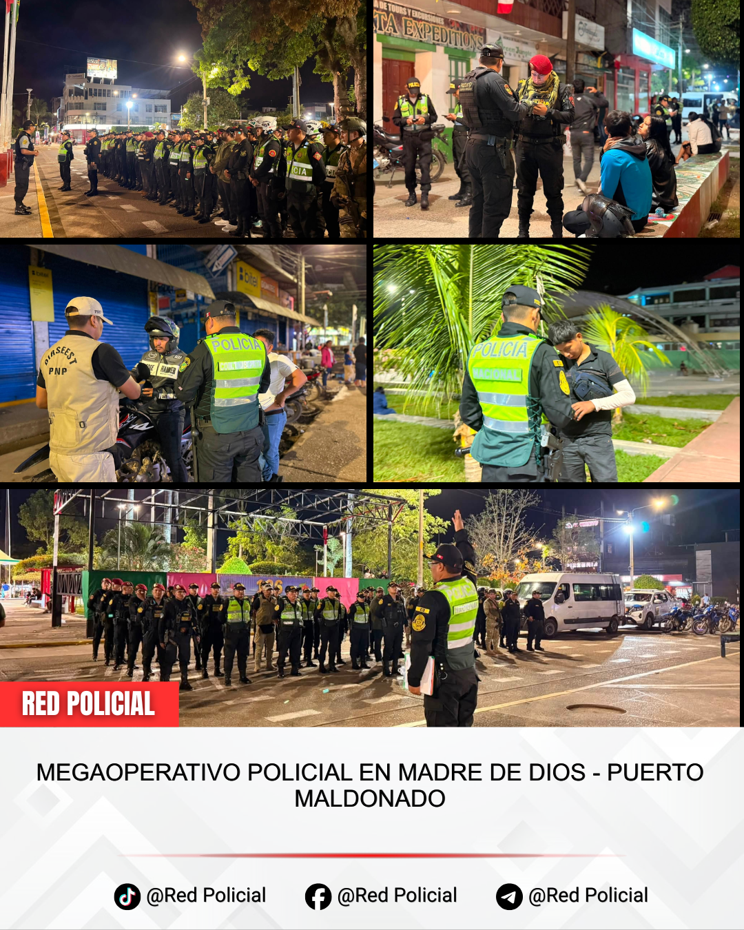 Imagen: Megaoperativo policial en Madre de Dios en Puerto Maldonado 
