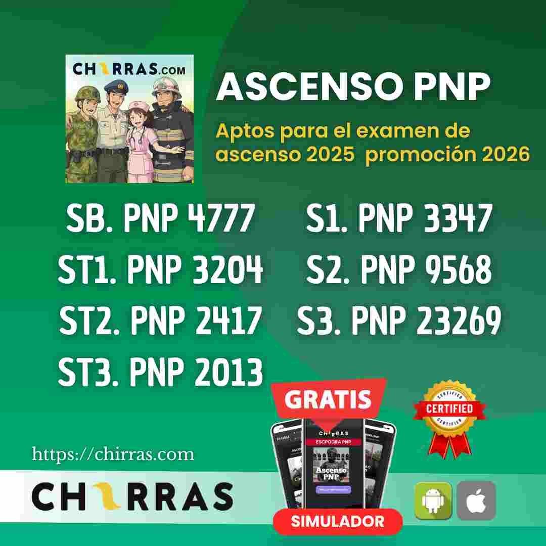 Suboficiales Aptos para el proceso de ascenso PNP 2025 - Promoción 2026