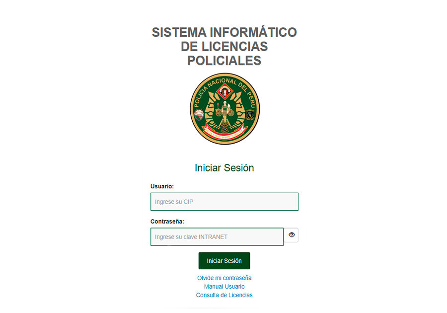 Archivo tipo Imagen sobre: Sistema Informático de Licencias Policiales 