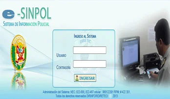 Archivo tipo Imagen sobre: ESINPOL - Sistema de requisitorias RQ, antecedentes policiales, consulta de personas RENIEC, consulta de vehículos Placa, Maspol PNP.