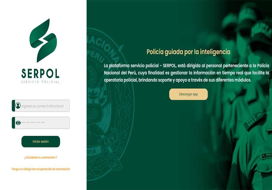 Archivo tipo Imagen sobre: SERPOL - Servicio Policial - Plataforma Web de sistemas pnp 