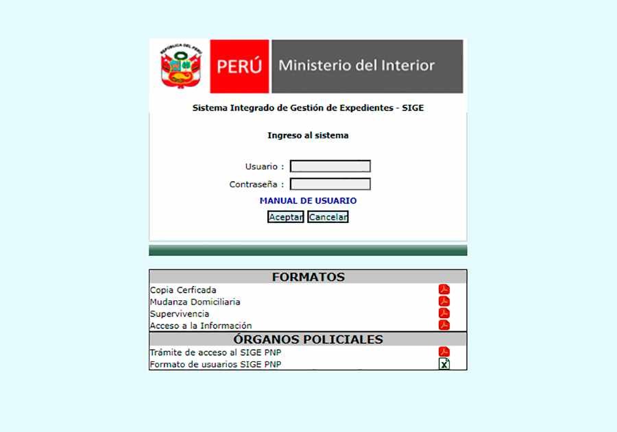 Archivo tipo Imagen sobre: SIGE PNP 