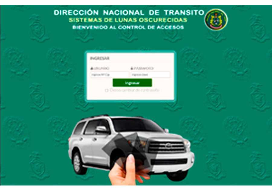 Archivo tipo Imagen sobre: Sistema de Certificado de Lunas Oscurecidas 