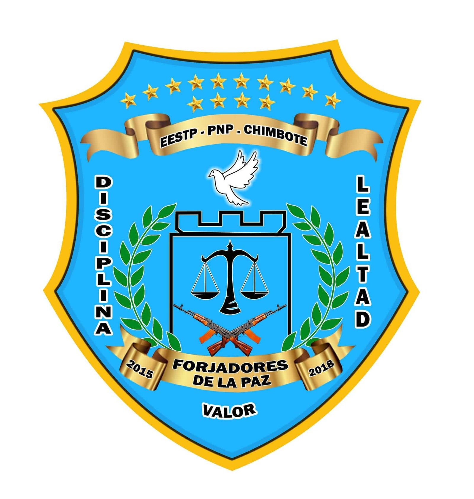 Archivo tipo Imagen sobre: Escudo de La Promoción PNP Forjadores de la Paz 2015-2017 Chimbote 
