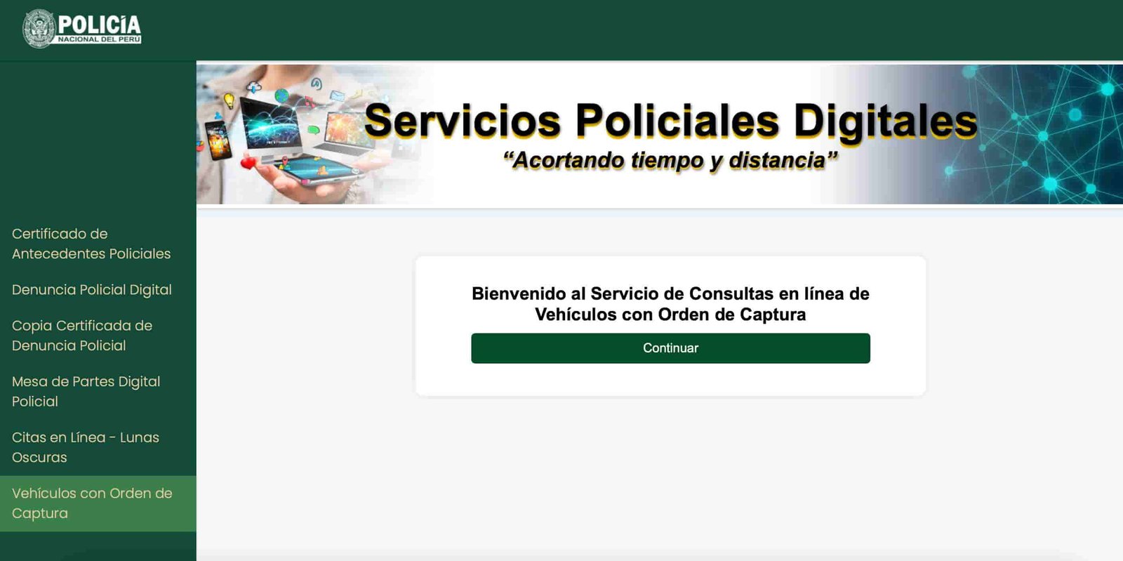 Archivo tipo Imagen sobre: Bienvenido al Servicio de Consultas en línea de
Vehículos con Orden de Captura 