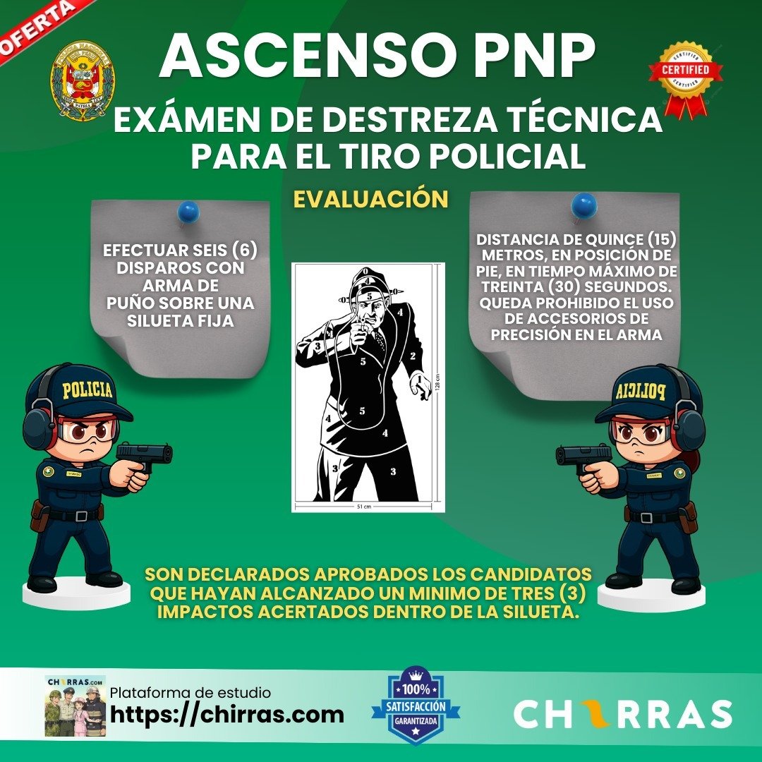 Archivo tipo Imagen sobre: Examen de Destreza Técnica para el Tiro Policial 2025 de la PNP, Examen de Ascenso, Examen de Tiro. Sobre la Evaluación. 